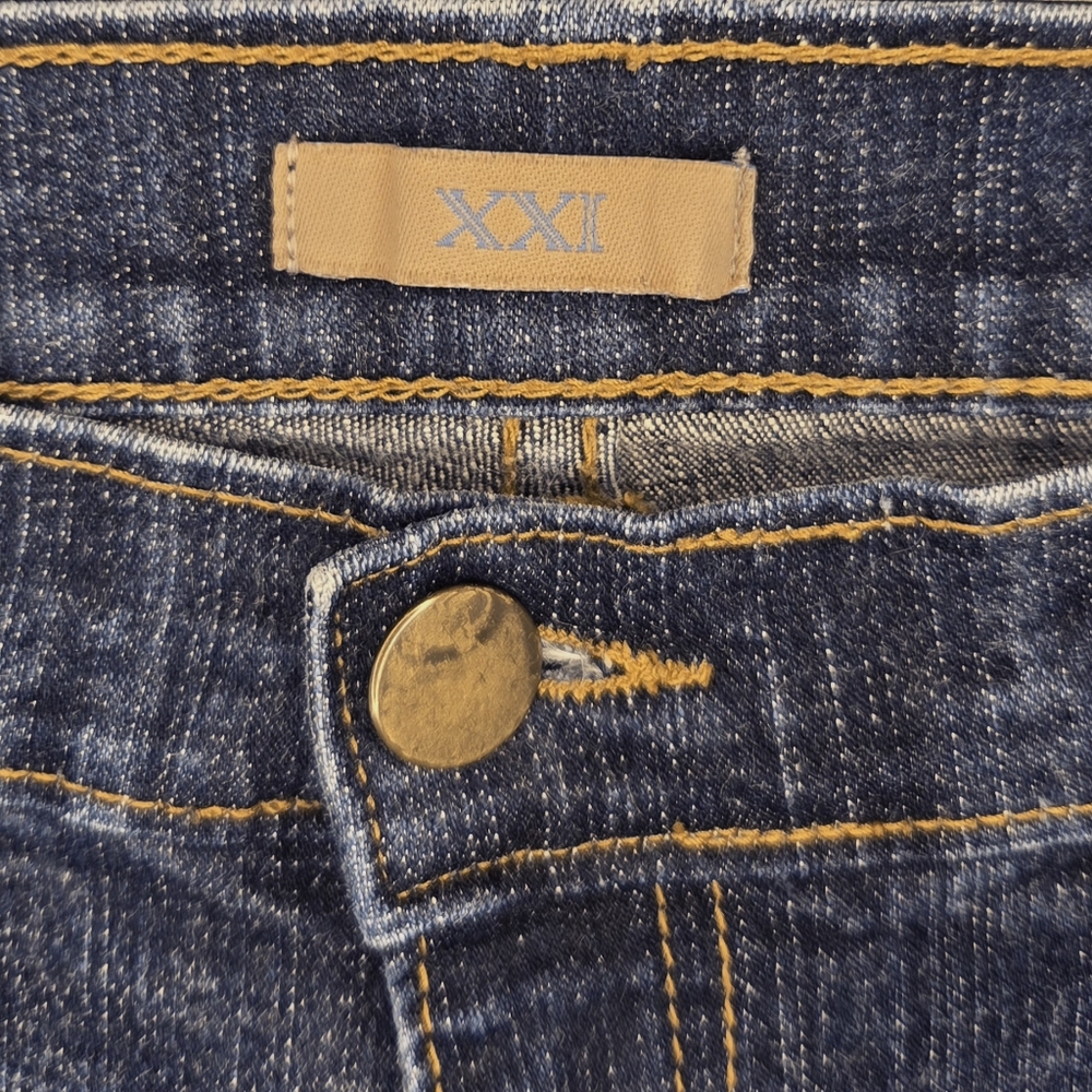 Vintage Forever 21 XXI Y2K Low Rise Flare Jeans Dark Wash Juniors 5 - Picture 7 of 7